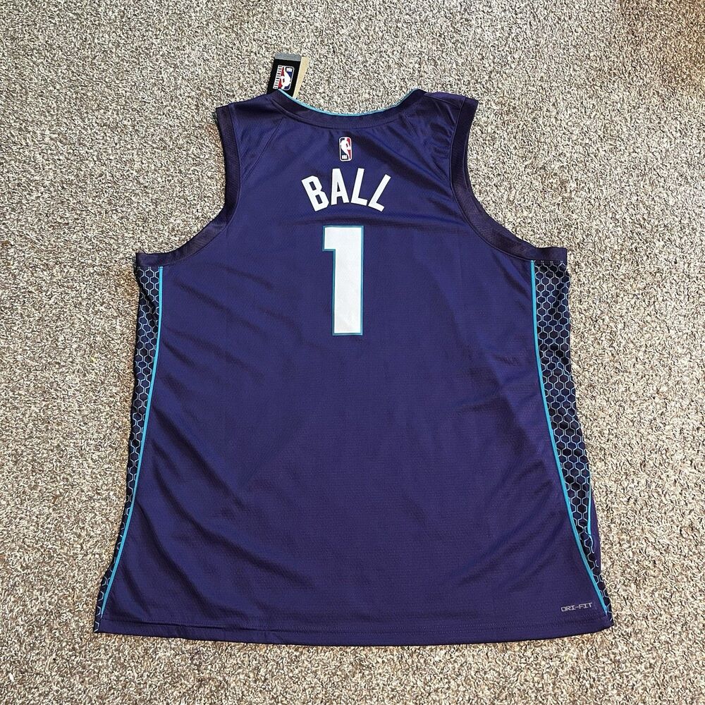 NBA Jordan Charlotte Hornets LaMelo Ball Jersey #1 Men’s 3XL (60) - Picture 7 of 12
